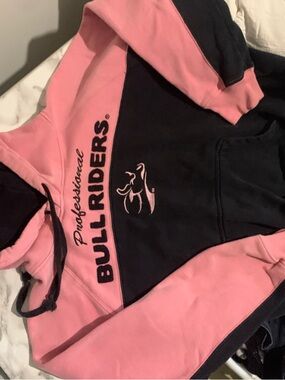 Bullriders Two-Tone Pink and Black Hoodie